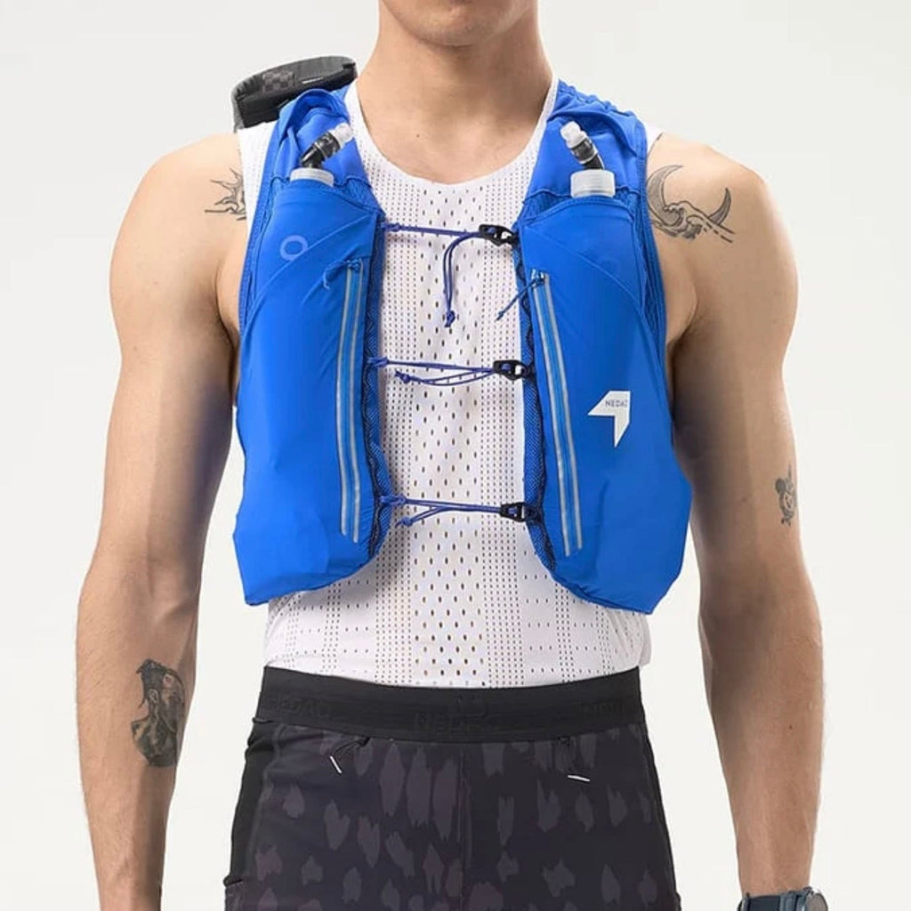 Nedao Trail Running Vest 8L - Blue (+2 Soft Flask 500ml)