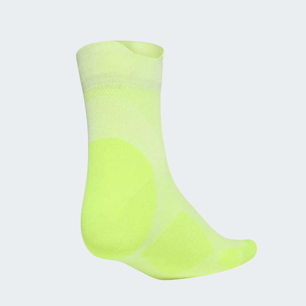 (1 Pair) Adidas RUNxADIZERO Unisex Running Socks - Solar Yellow