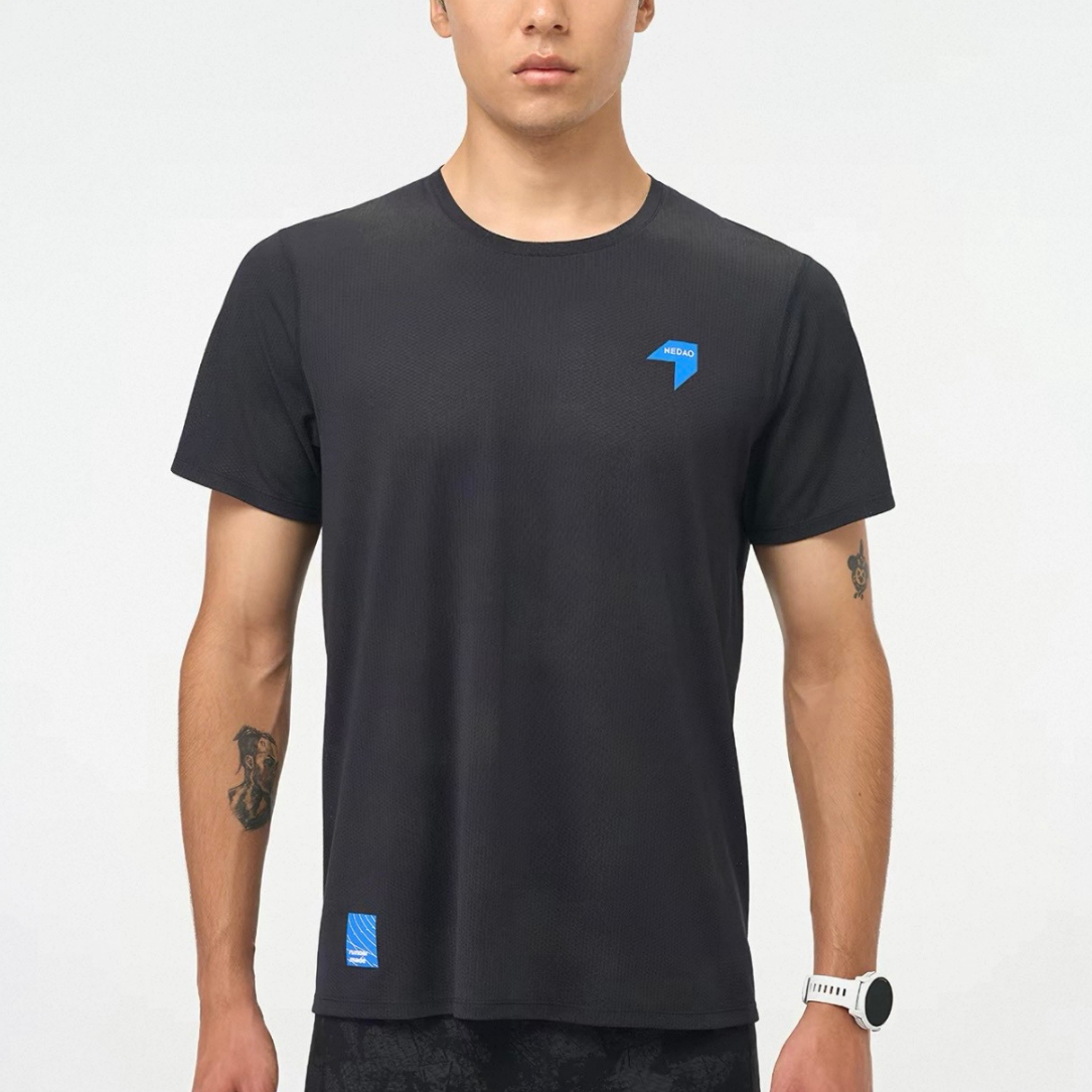 Nedao Qiflow Reflective Print Men’s Running T-Shirt - Black