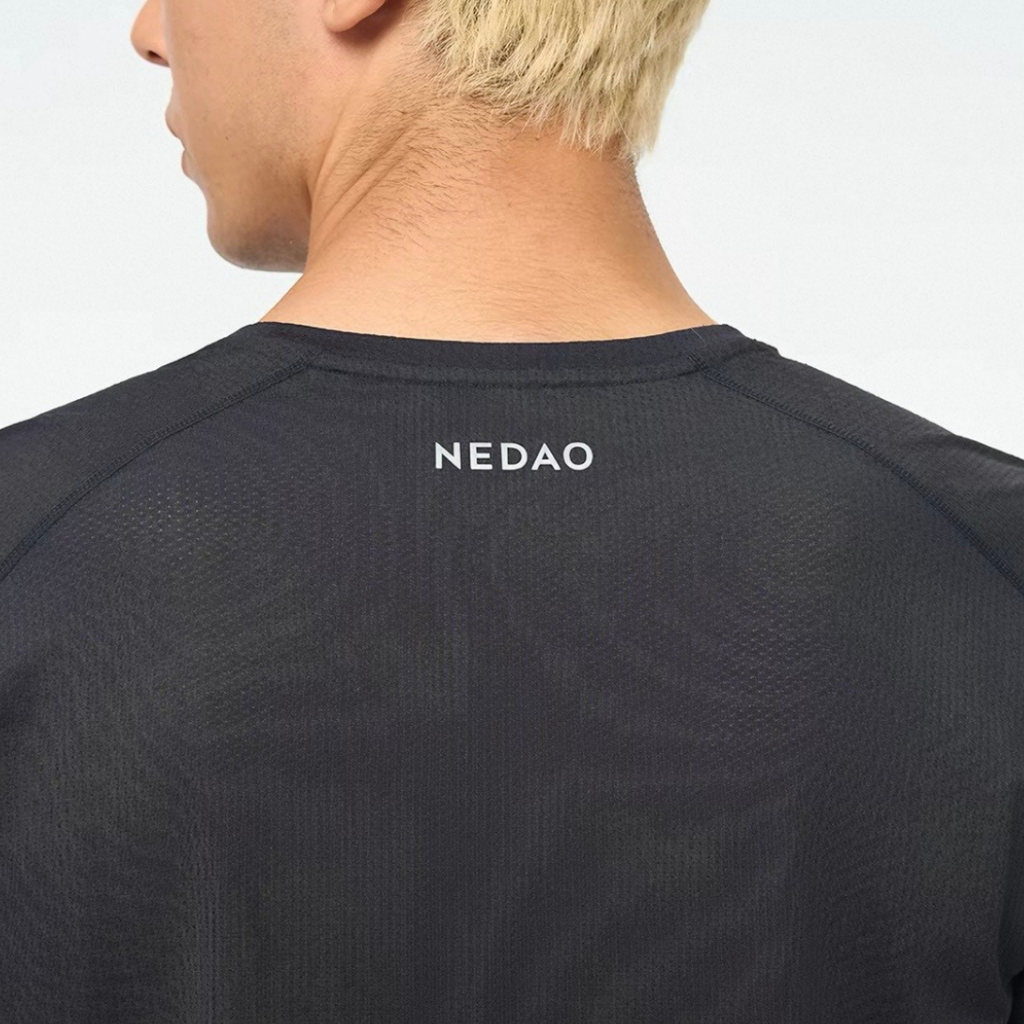 Nedao Qiflow Reflective Print Men’s Running T-Shirt - Black