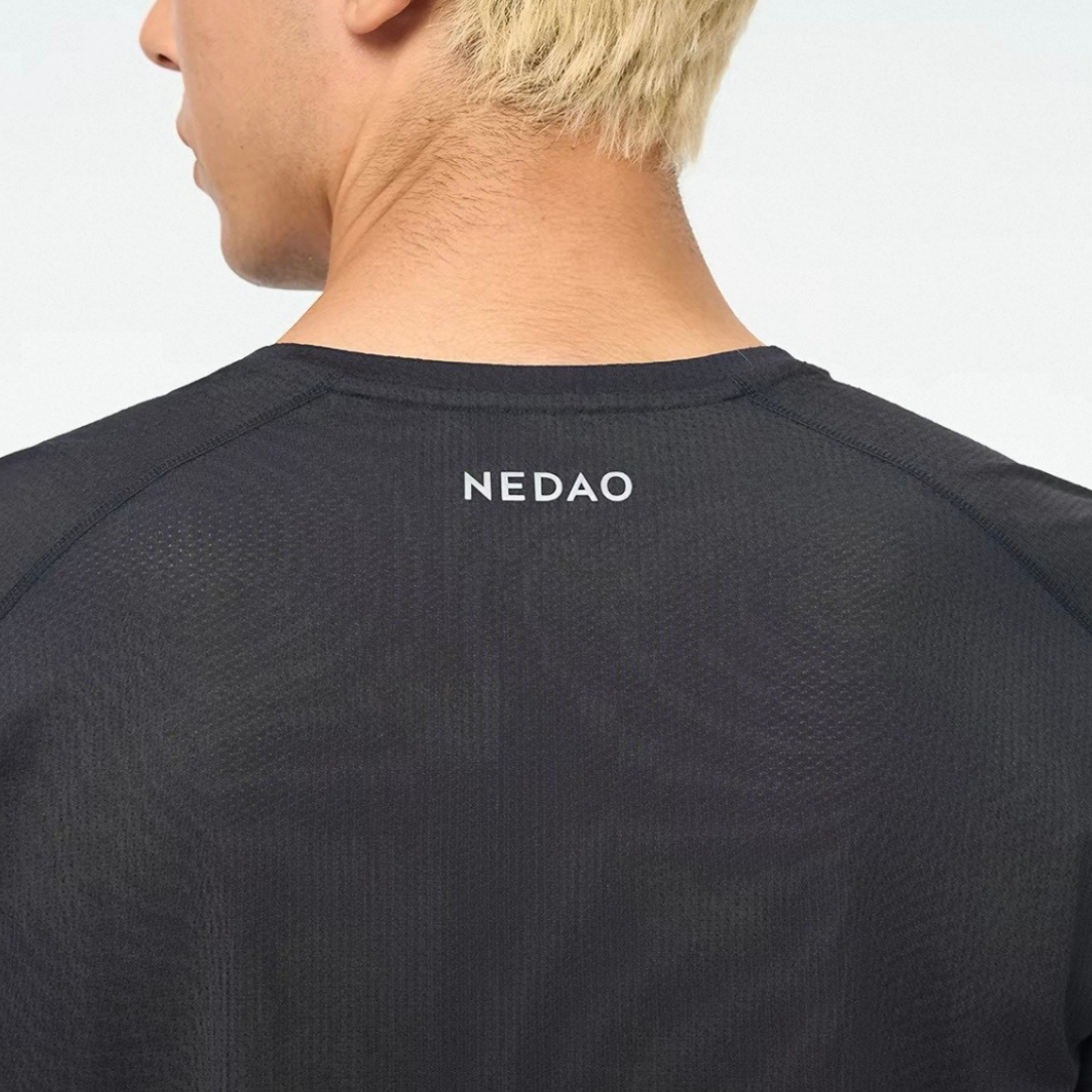 Nedao Qiflow Reflective Print Men’s Running T-Shirt - Black