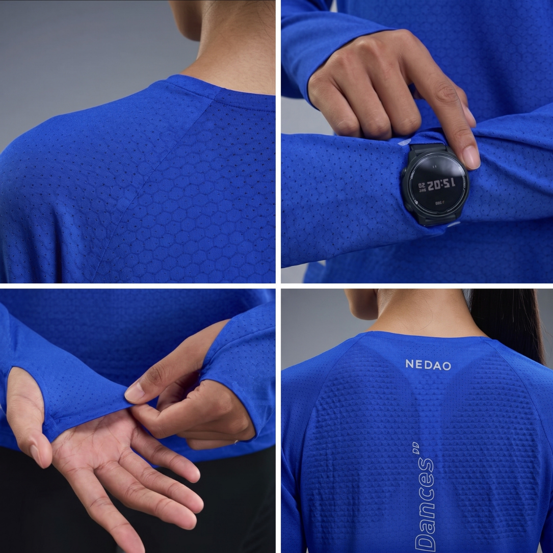 Nedao Hexrise Active Women’s Running Long Sleeve - Nedao Blue