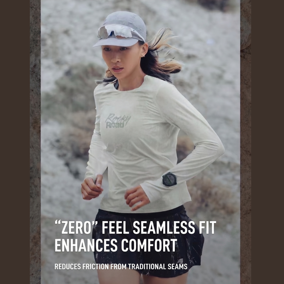 Nedao Swiftbreeze Rocky Road Running Long Sleeve - Cloud White