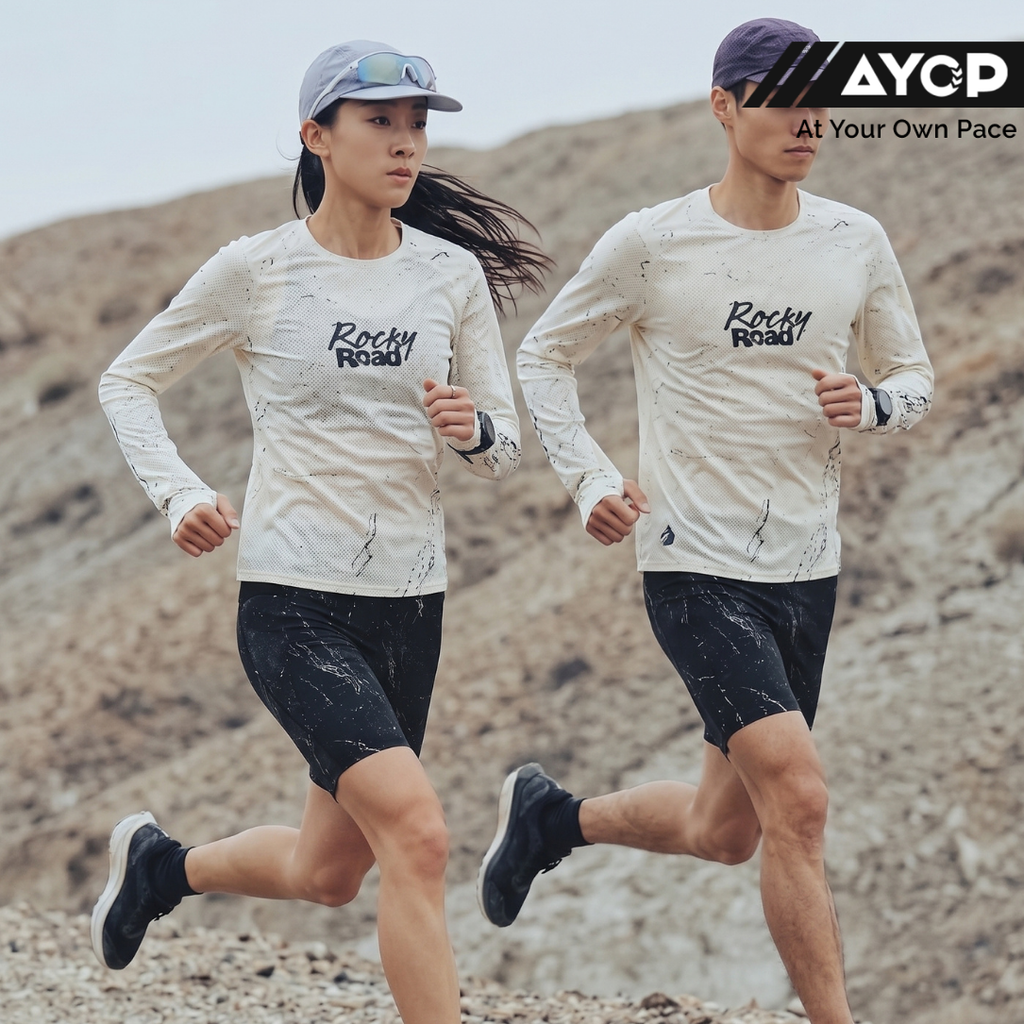 Nedao Swiftbreeze Rocky Road Running Long Sleeve - Cloud White