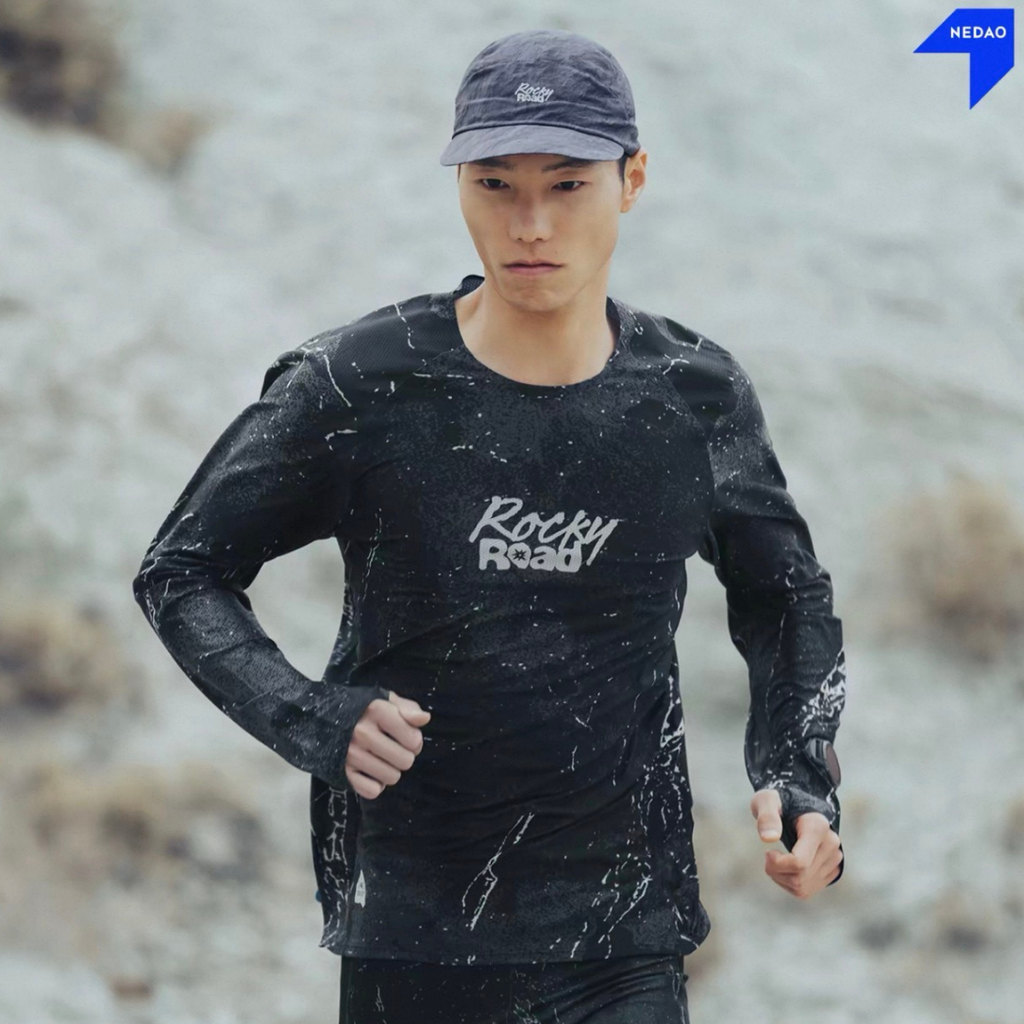 Nedao Swiftbreeze Rocky Road Running Long Sleeve - Black