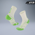 2XU Vectr Cushion Crew Socks - Chalk/Lime Zest