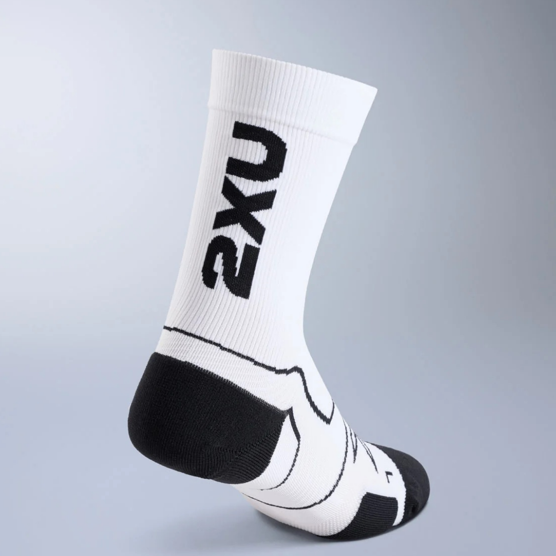 2XU Vectr Cushion Crew Socks - White/Black