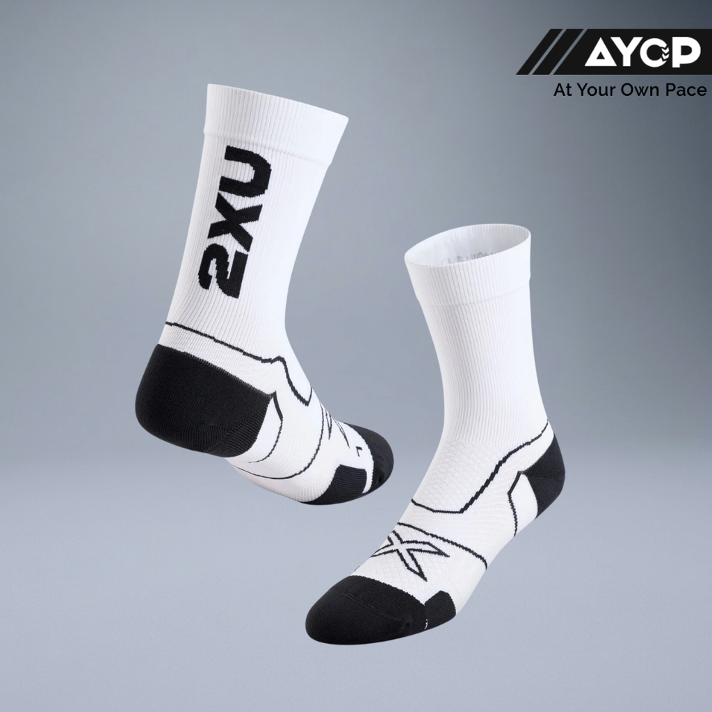 2XU Vectr Cushion Crew Socks - White/Black