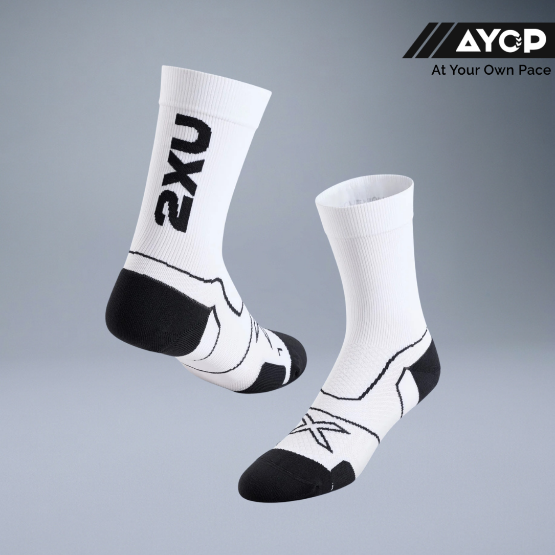 2XU Vectr Cushion Crew Socks - White/Black