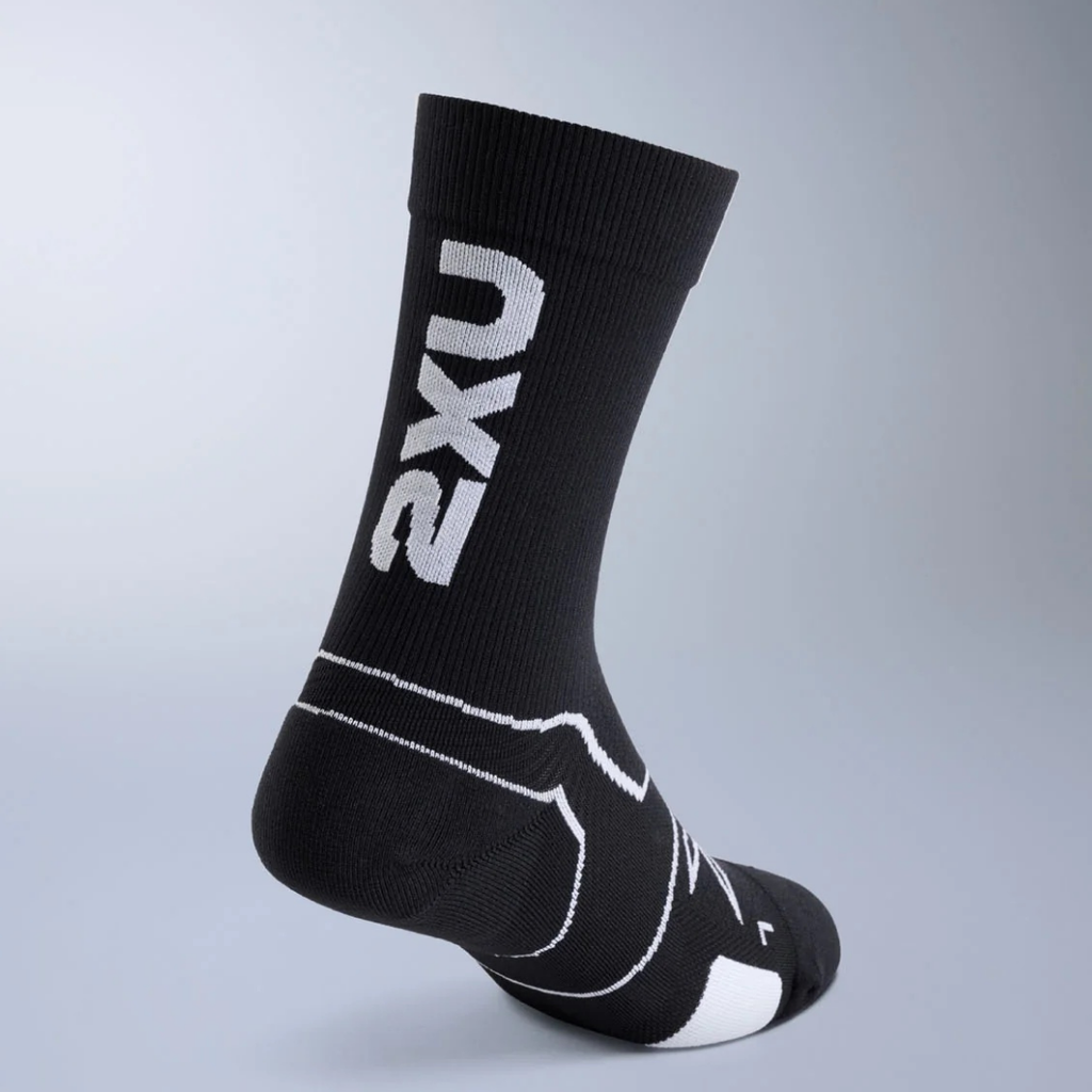 2XU Vectr Cushion Crew Socks - Black/White