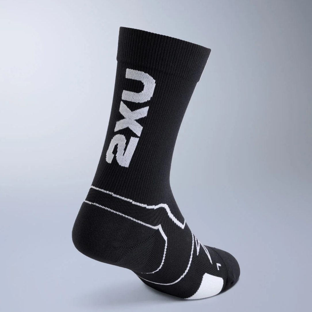 2XU Vectr Cushion Crew Socks - Black/White