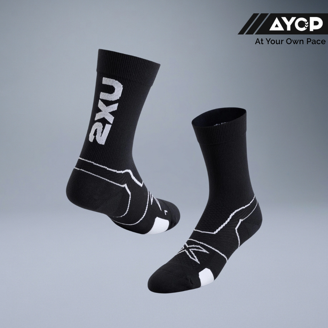 2XU Vectr Cushion Crew Socks - Black/White
