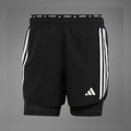 Adidas OTR 3 Stripes 2-in-1 Men's Running Shorts - Black