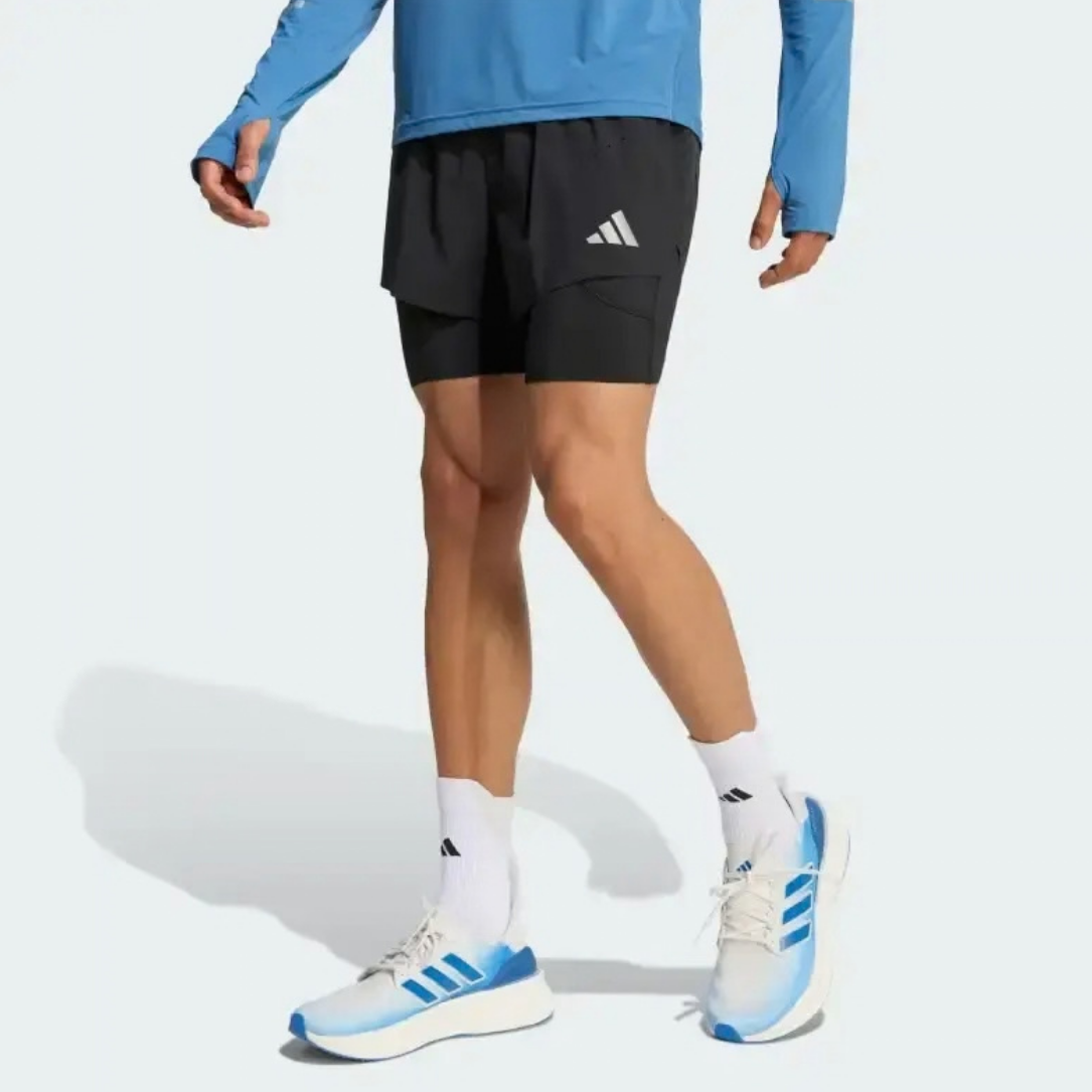 Adidas Adi365 Climacool+ 4 Pocket 2-in-1 Men's Running Shorts - Black