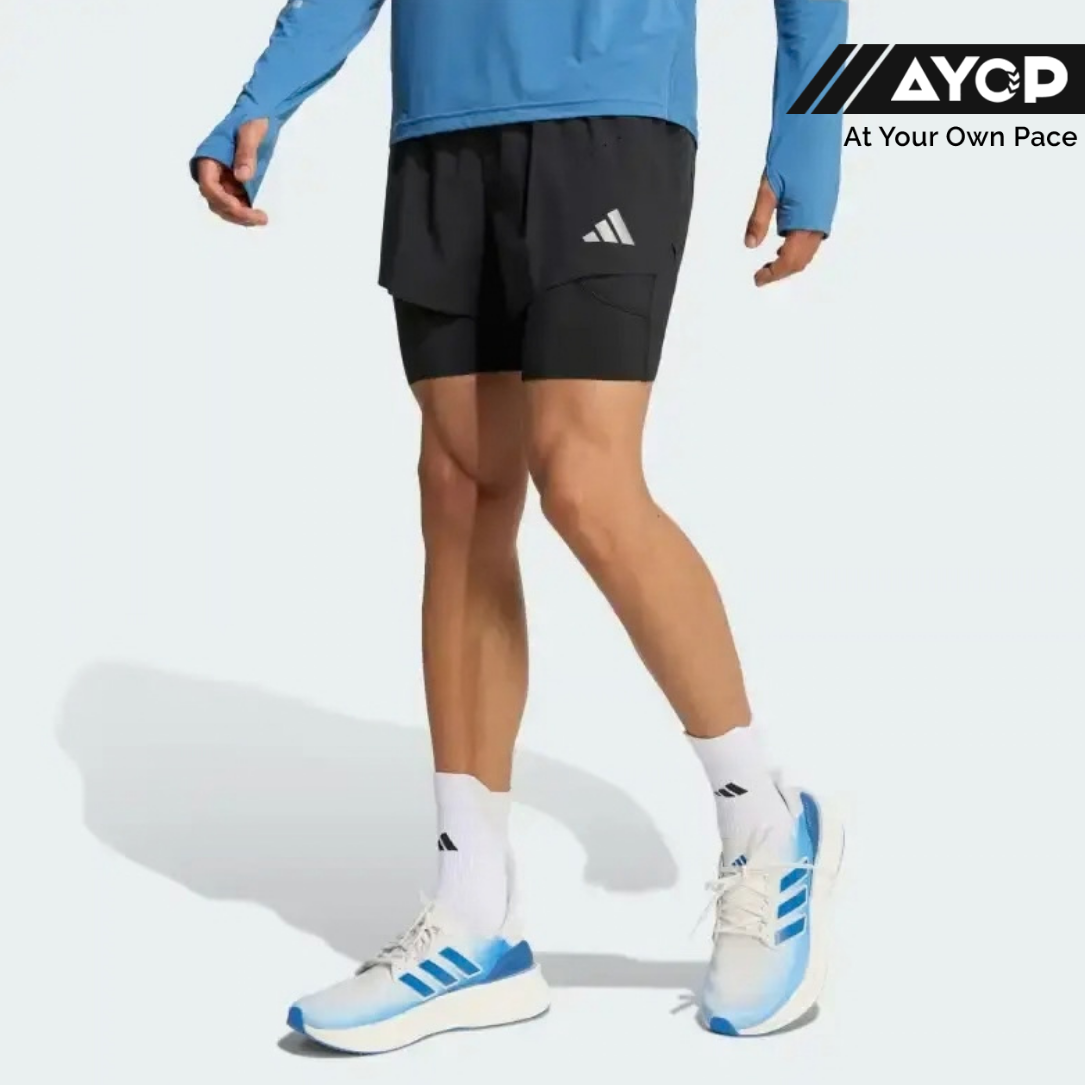 Adidas Adi365 Climacool+ 4 Pocket 2-in-1 Men's Running Shorts - Black