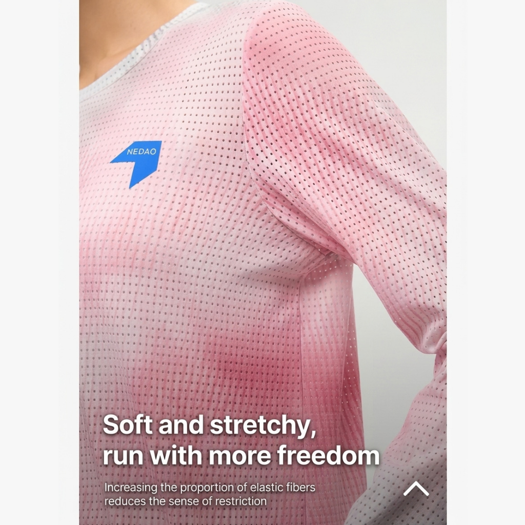 Nedao Swiftbreeze Softknit Unisex Running Long Sleeve - Pink