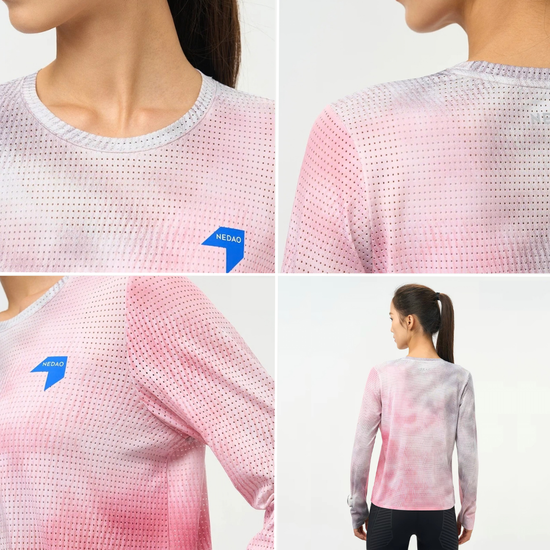 Nedao Swiftbreeze Softknit Unisex Running Long Sleeve - Pink
