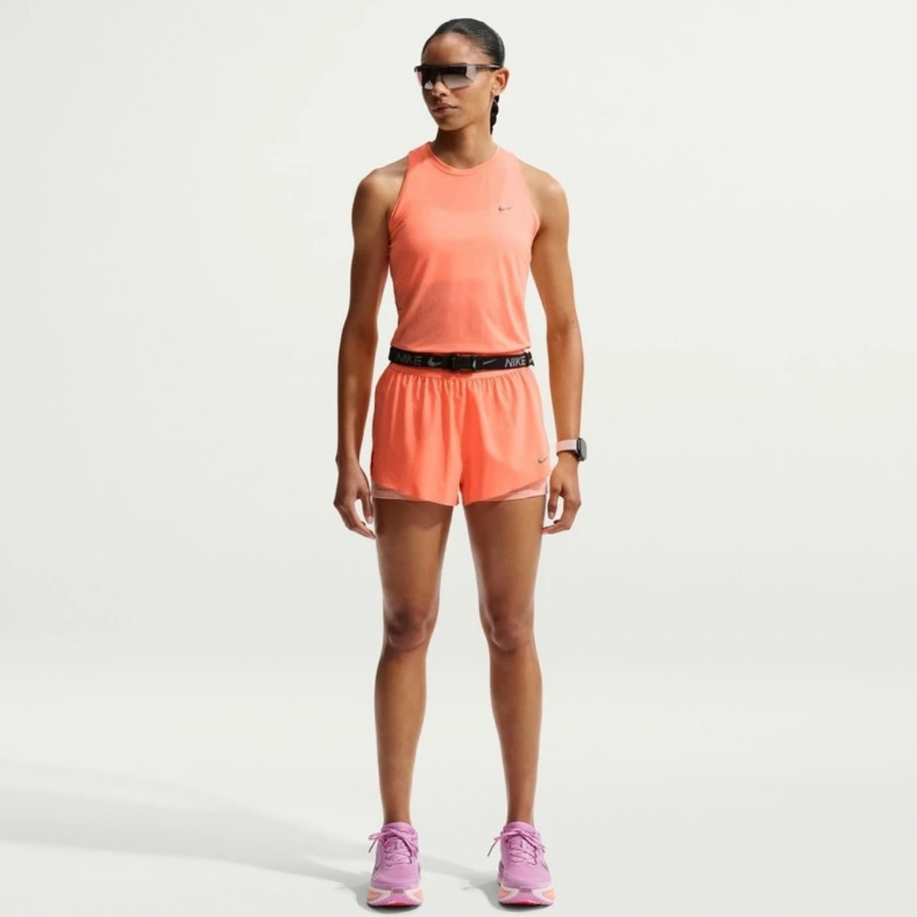Nike Swift Dri-FIT Mid-Rise 2-in-1 Women's Running Shorts - Orange Pulse