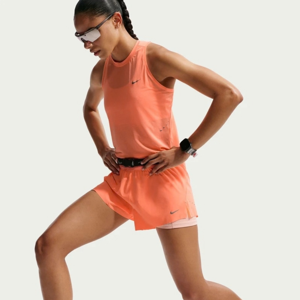 Nike Swift Dri-FIT Mid-Rise 2-in-1 Women's Running Shorts - Orange Pulse
