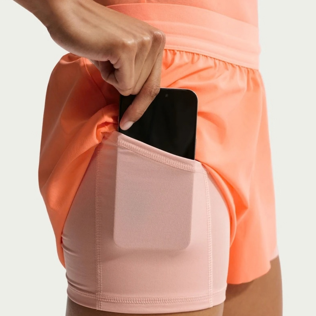 Nike Swift Dri-FIT Mid-Rise 2-in-1 Women's Running Shorts - Orange Pulse
