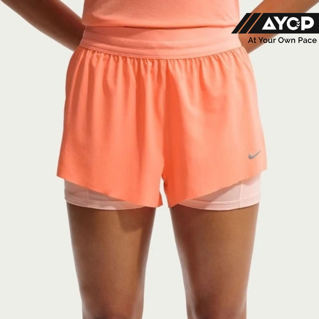 Nike Swift Dri-FIT Mid-Rise 2-in-1 Women's Running Shorts - Orange Pulse