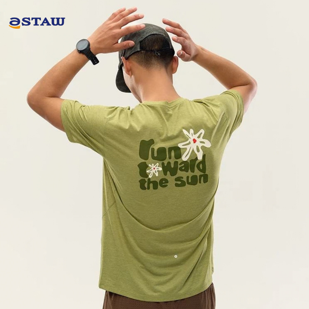 STAW Wild Bloom Run Toward The Sun Printed Men's Short Sleeve