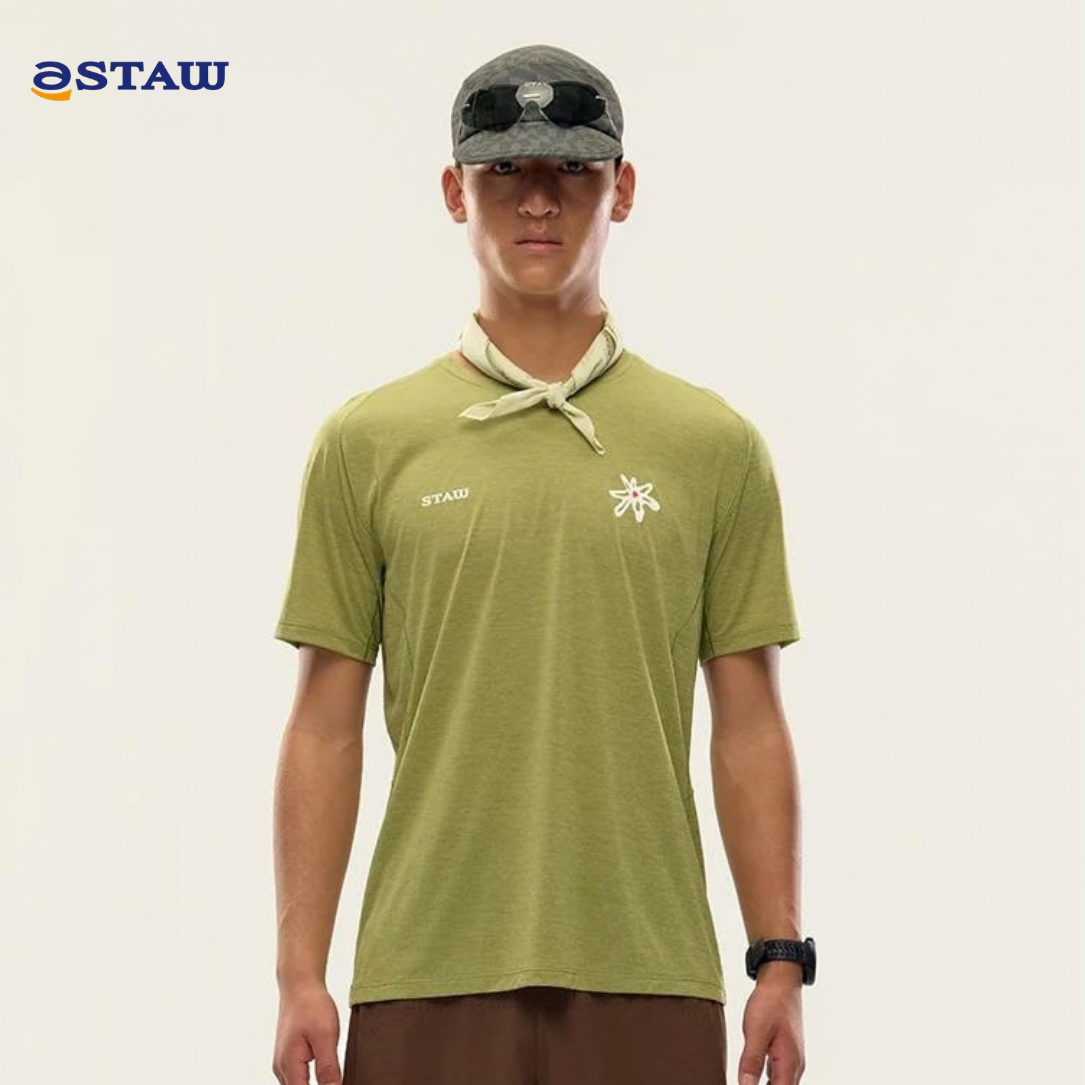 STAW Wild Bloom Run Toward The Sun Printed Men's Short Sleeve