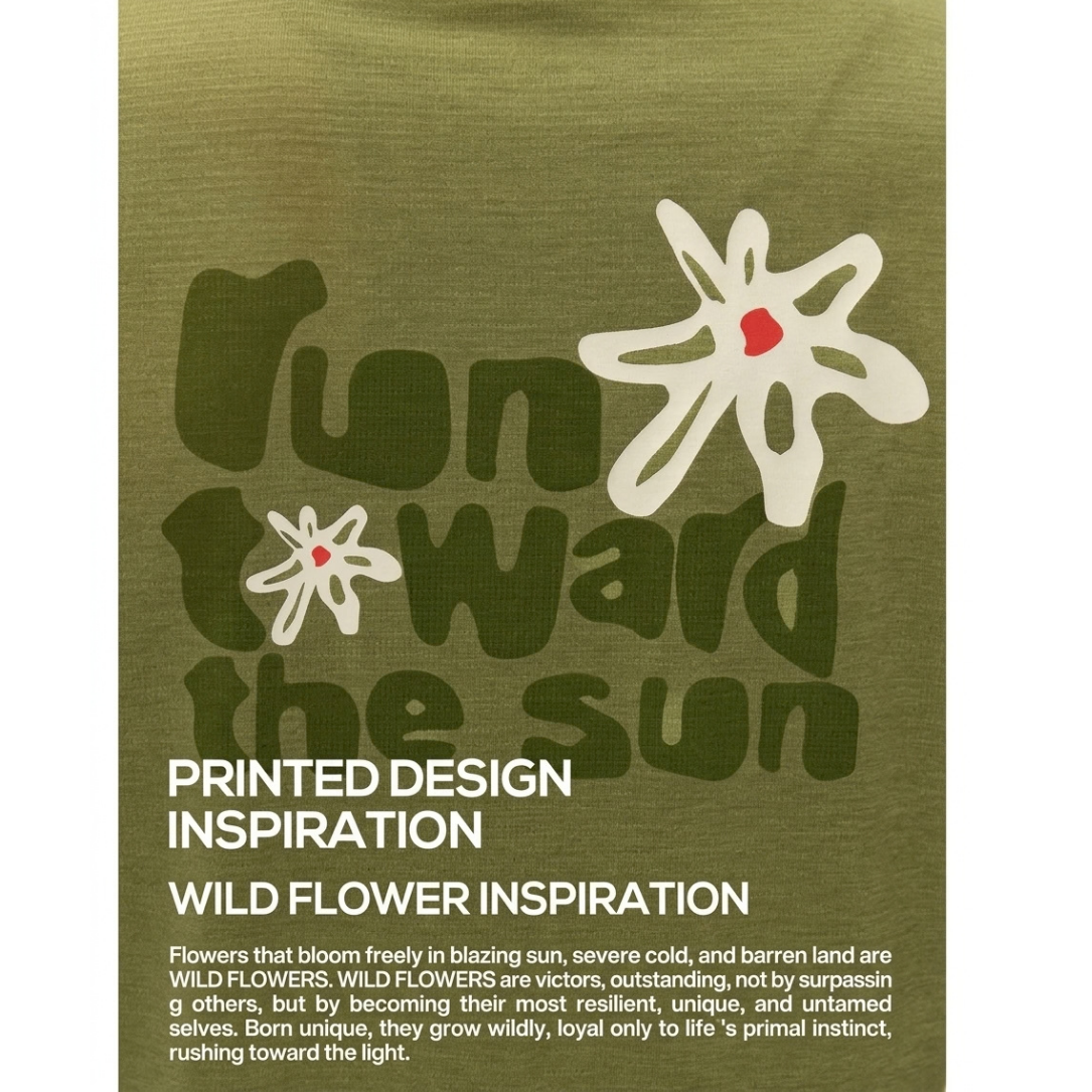 STAW Wild Bloom Run Toward The Sun Printed Women's Short Sleeve