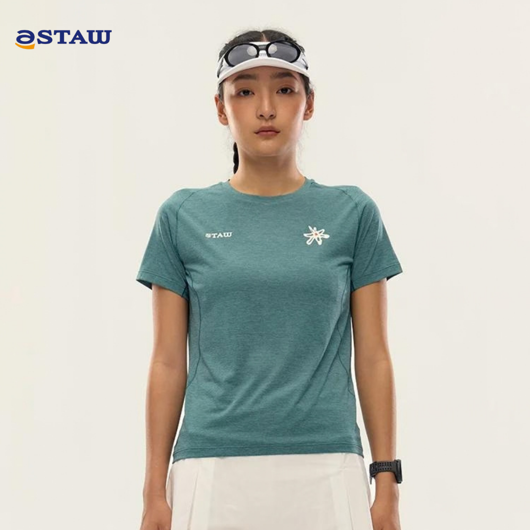 STAW Wild Bloom Run Toward The Sun Printed Women's Short Sleeve