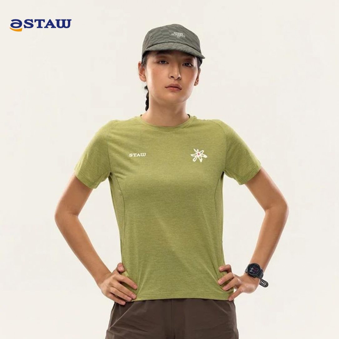 STAW Wild Bloom Run Toward The Sun Printed Women's Short Sleeve