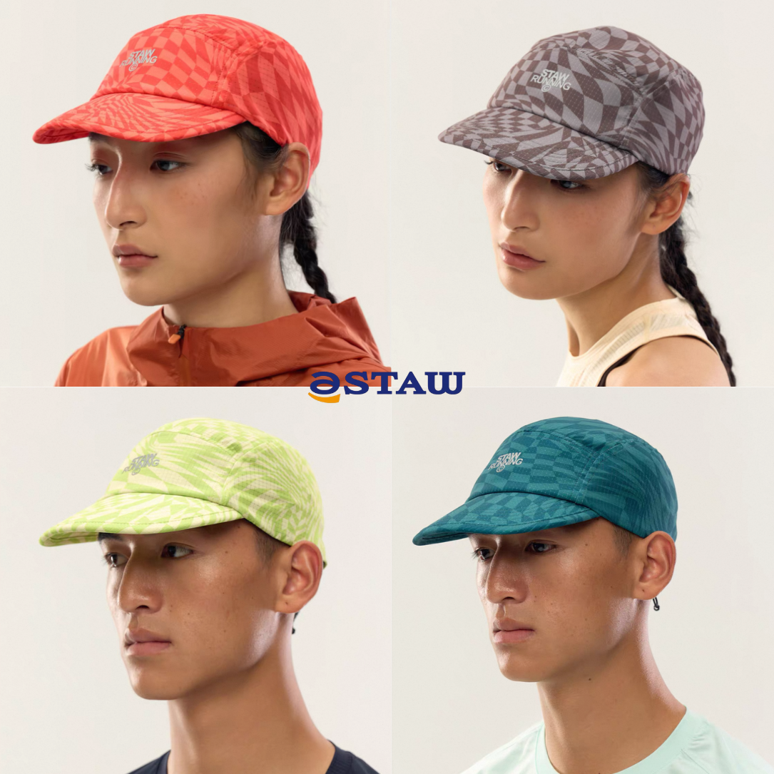 STAW Printed Short Brim Breathable Unisex Running Cap