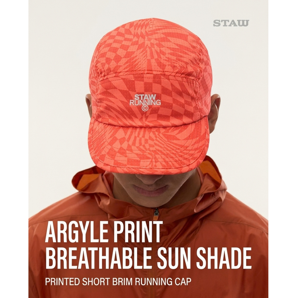 STAW Printed Short Brim Breathable Unisex Running Cap