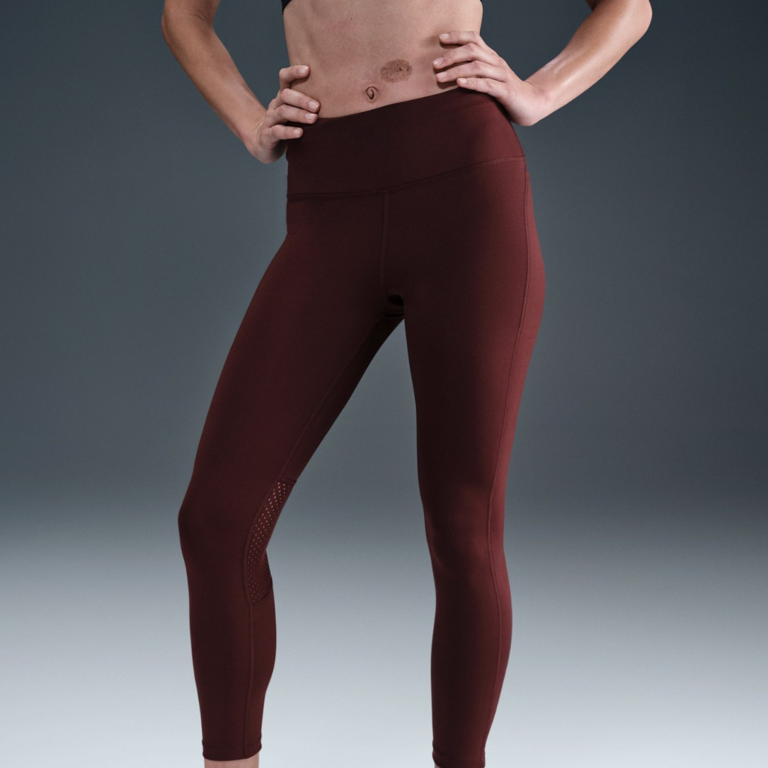 Nike Fast Dri-FIT Mid-Rise 7/8 Women's Running Leggings - Burgundy Crush