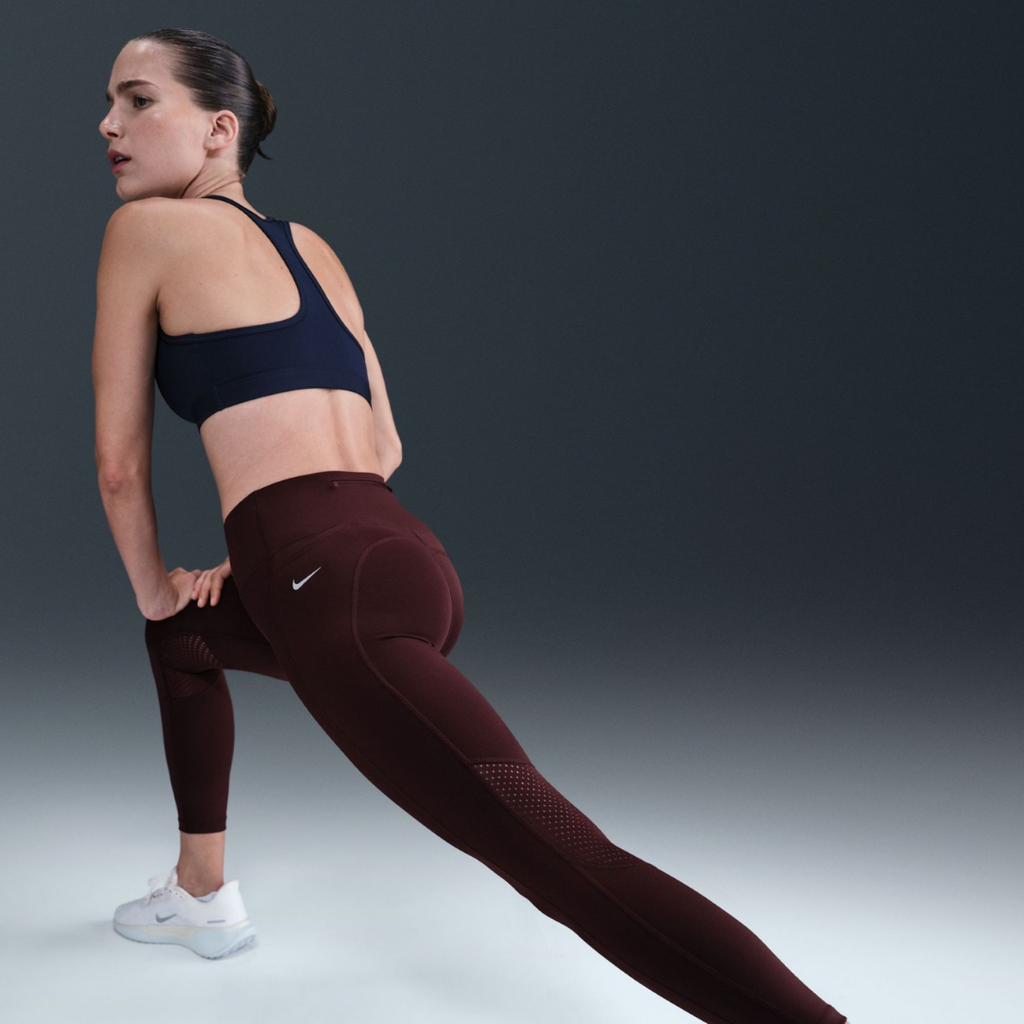 Nike Fast Dri-FIT Mid-Rise 7/8 Women's Running Leggings - Burgundy Crush