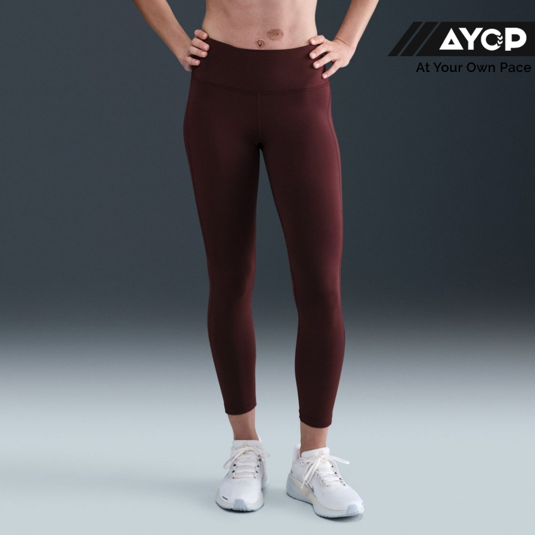 Nike Fast Dri-FIT Mid-Rise 7/8 Women's Running Leggings - Burgundy Crush