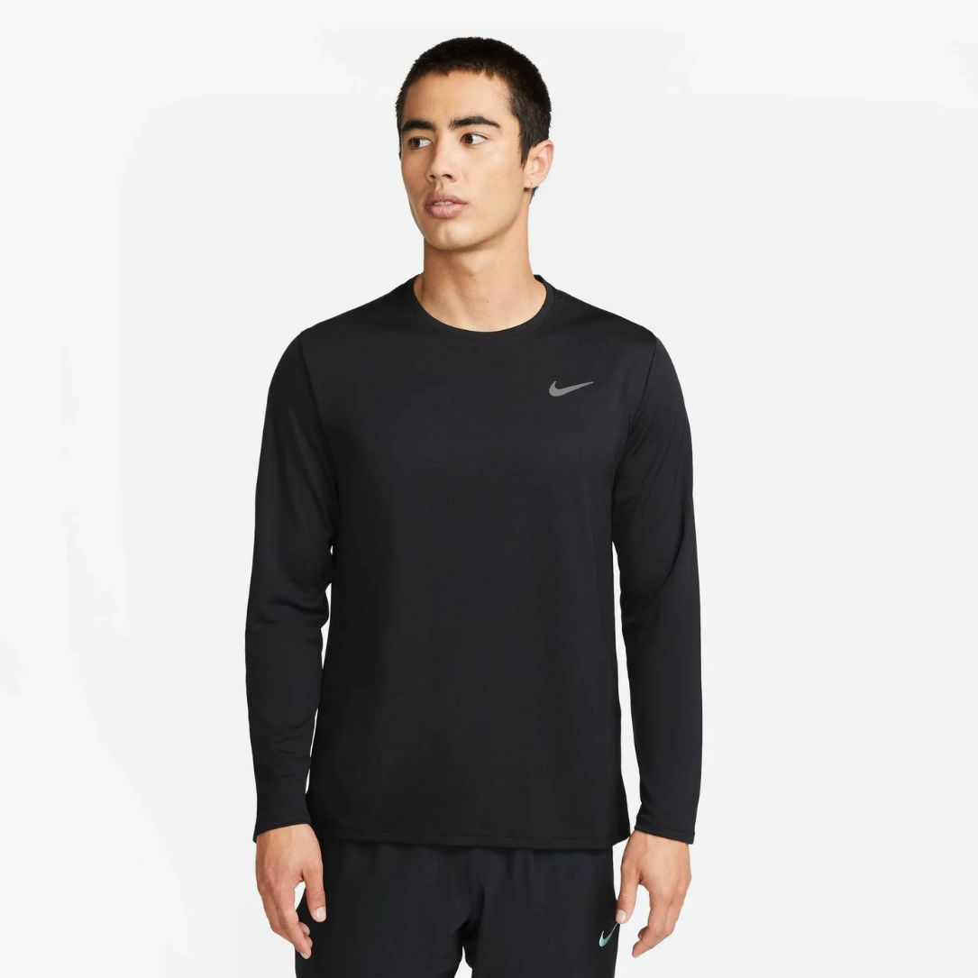 Nike Miler Dri-FIT UV Long Sleeve Men's Running Top - Black