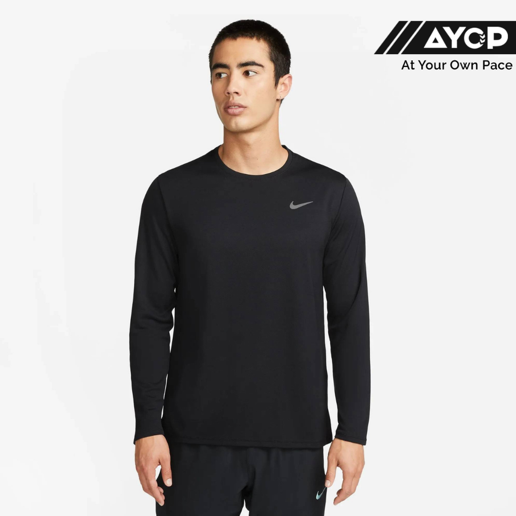 Nike Miler Dri-FIT UV Long Sleeve Men's Running Top - Black