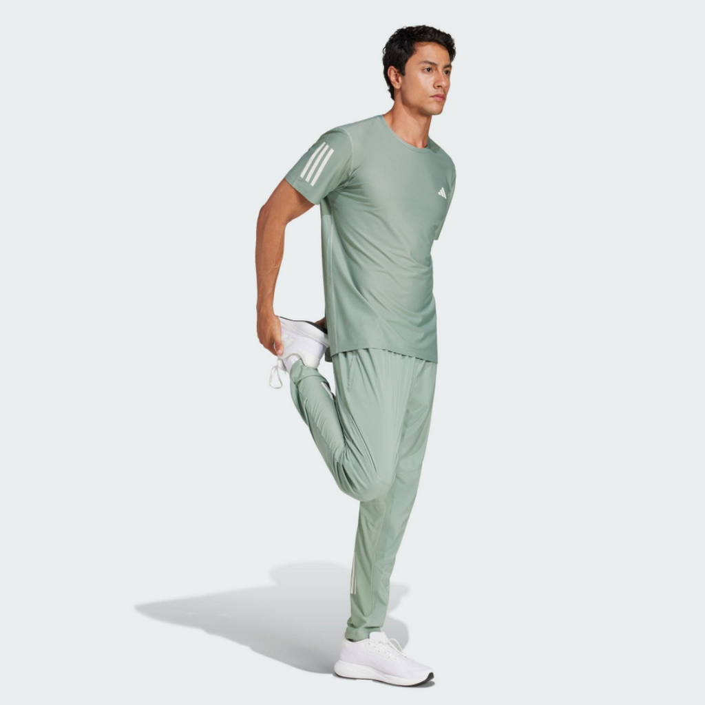 Adidas Own The Run Tee Men's Short Sleeve - Silver Green