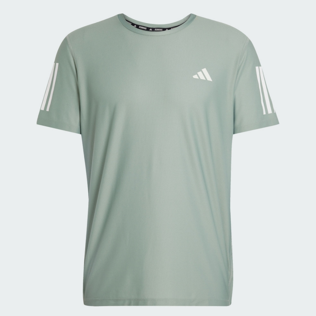 Adidas Own The Run Tee Men's Short Sleeve - Silver Green