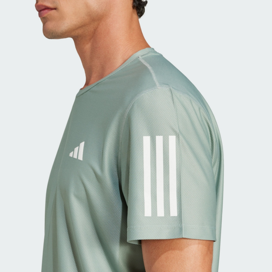 Adidas Own The Run Tee Men's Short Sleeve - Silver Green