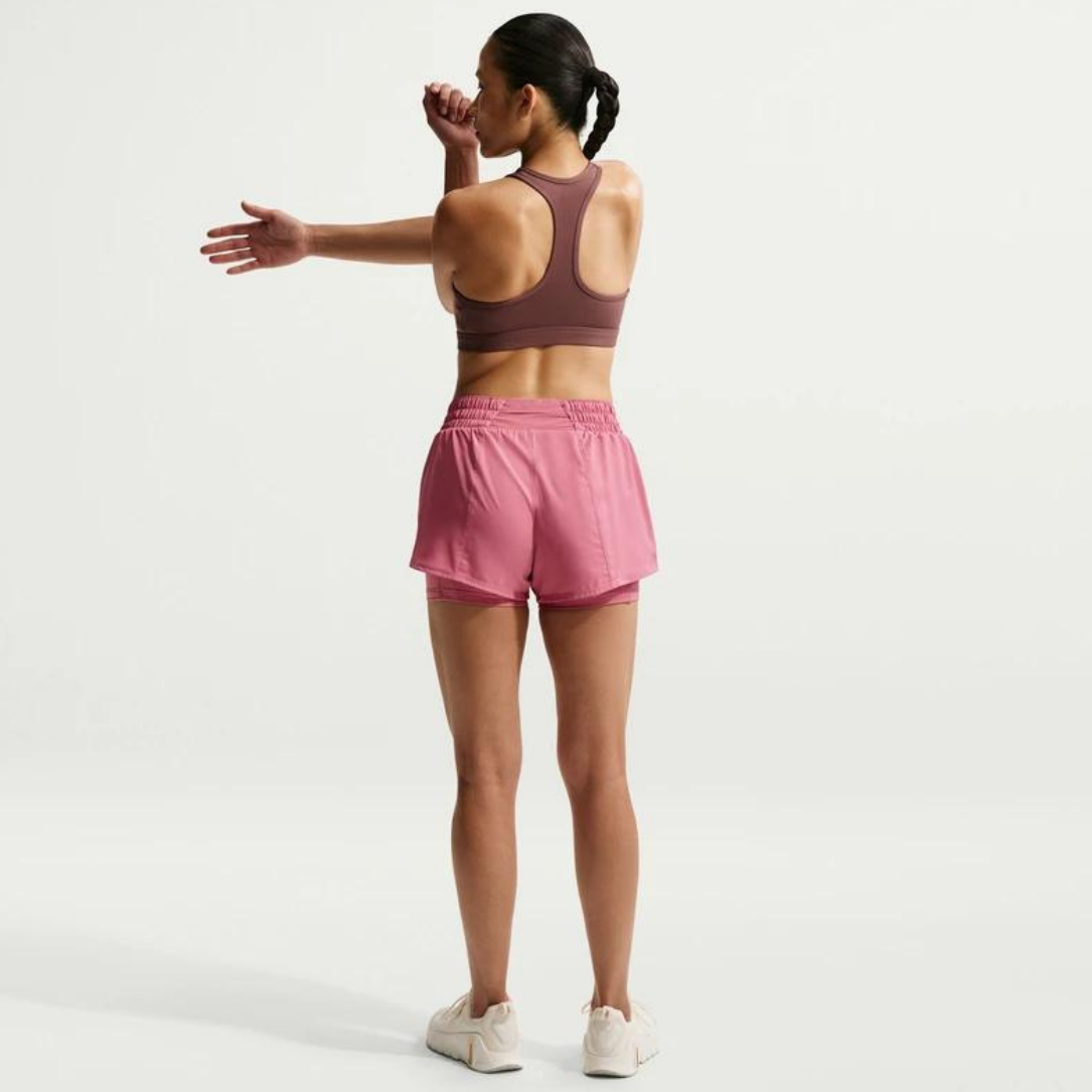 Nike Dri-FIT One Mid-rise 3-Inch 2-in-1 Women's Shorts - Peony