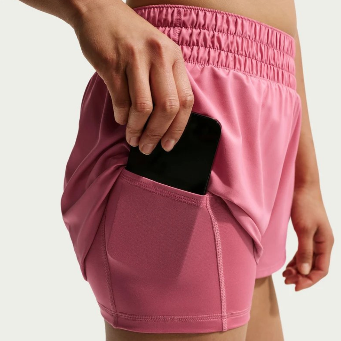 Nike Dri-FIT One Mid-rise 3-Inch 2-in-1 Women's Shorts - Peony
