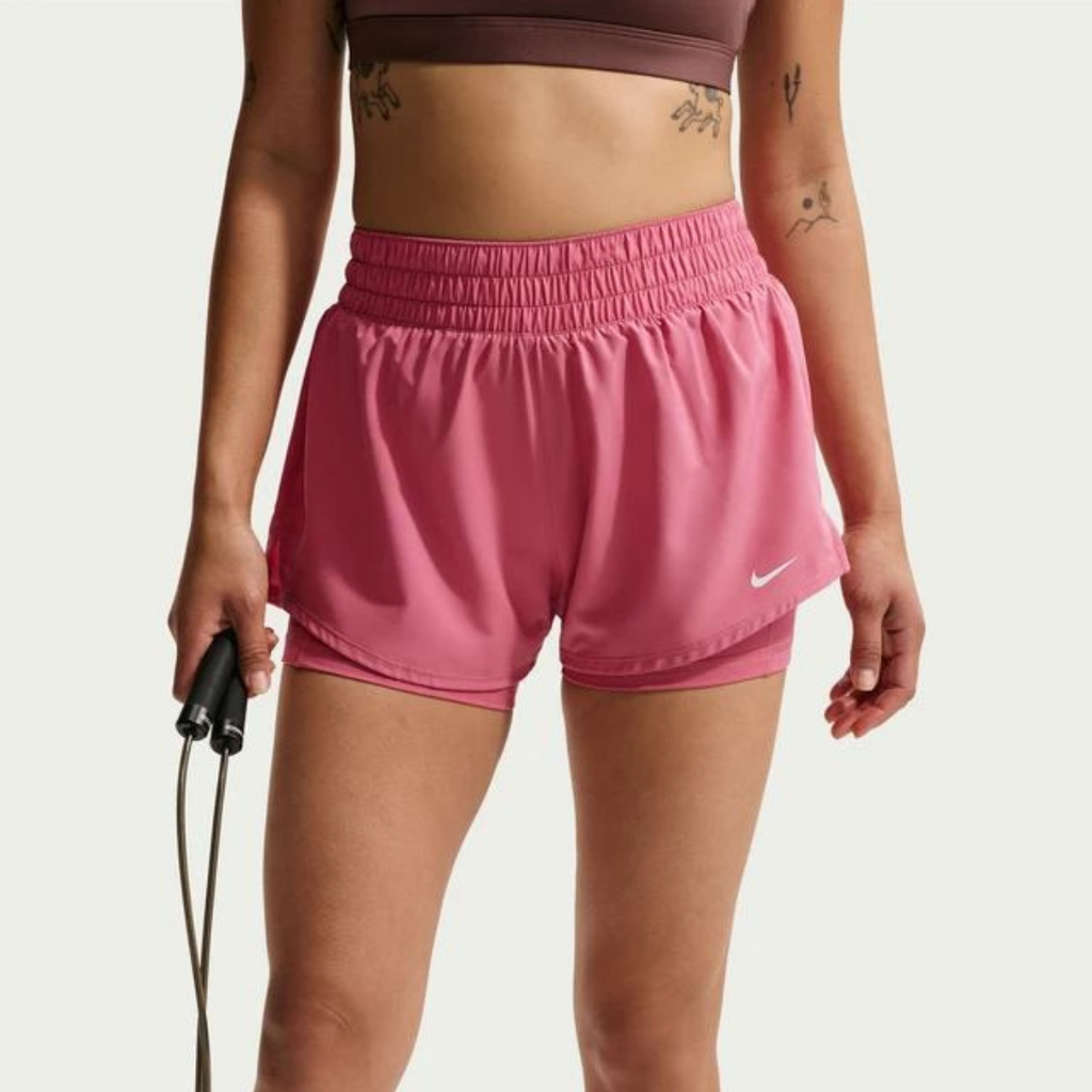Nike Dri-FIT One Mid-rise 3-Inch 2-in-1 Women's Shorts - Peony
