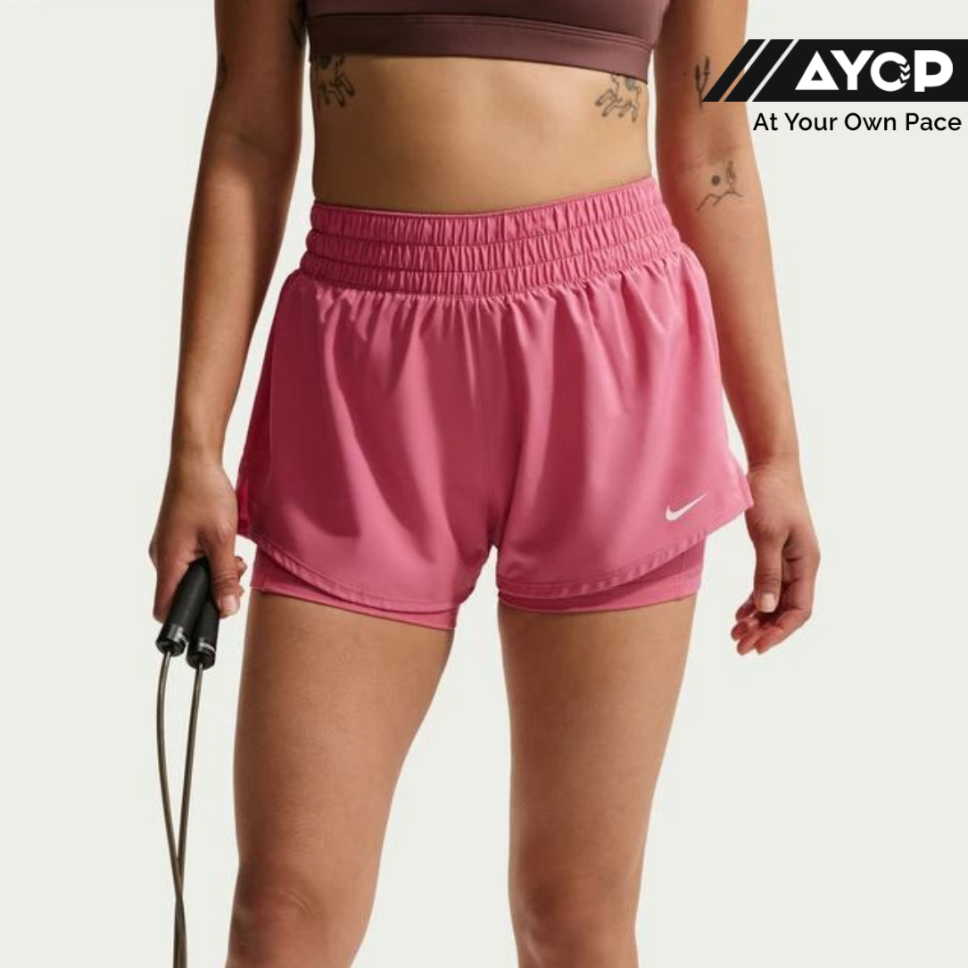 Nike Dri-FIT One Mid-rise 3-Inch 2-in-1 Women's Shorts - Peony