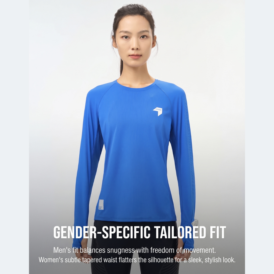 Nedao GrainTexture Running Long Sleeve - White