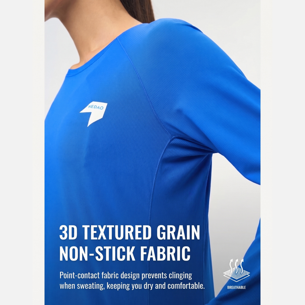 Nedao GrainTexture Running Long Sleeve - White