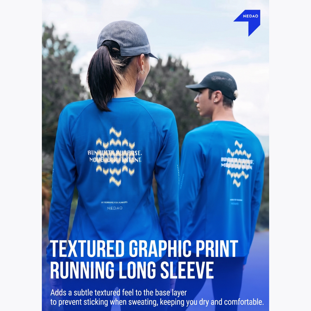 Nedao GrainTexture Running Long Sleeve - Black