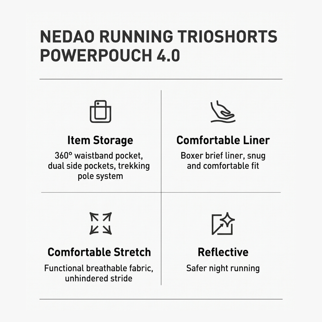 Nedao Trioshorts Powerpouch 2-in-1 V4.0 Women's Running Shorts